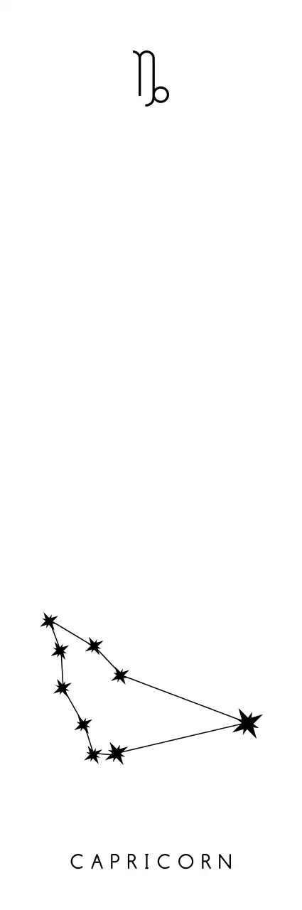 검정색의 별자리 모양과 심볼이 있고 빛나는 효과 일러스트가 있는 기념 굿즈