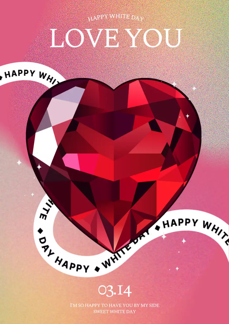 분홍색 노란색 화이트데이 사랑스러운 하트