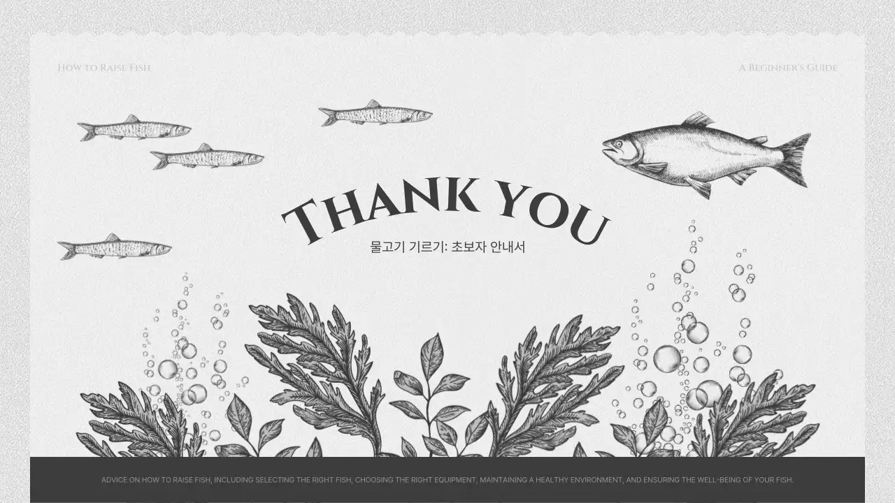 검정색과 회색의 물고기 기르기 교육