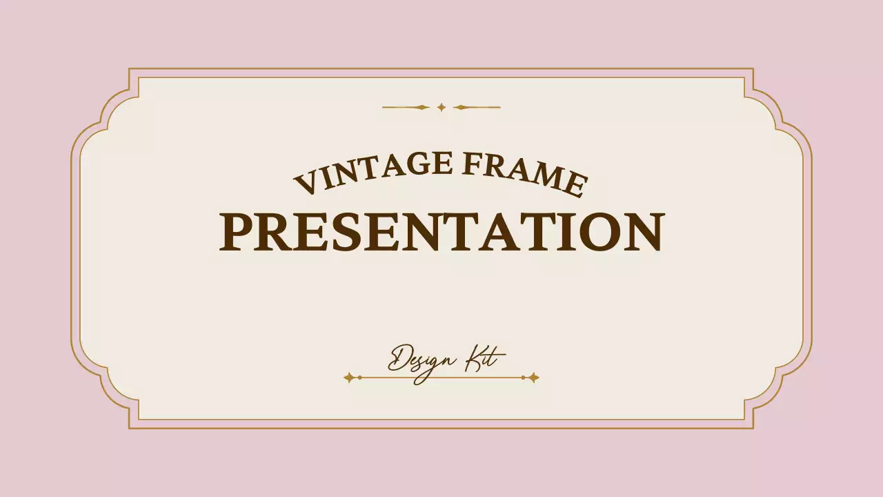 분홍색과 금색의 빈티지 프레임 프레젠테이션 키트 
