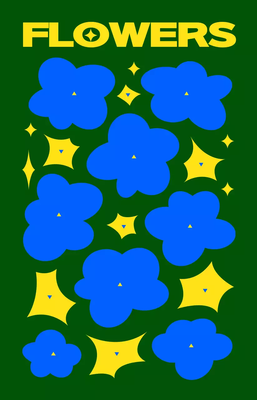 다채로운 컬러의 귀엽고 힙한 꽃 일러스트 스타일 개인굿즈용 