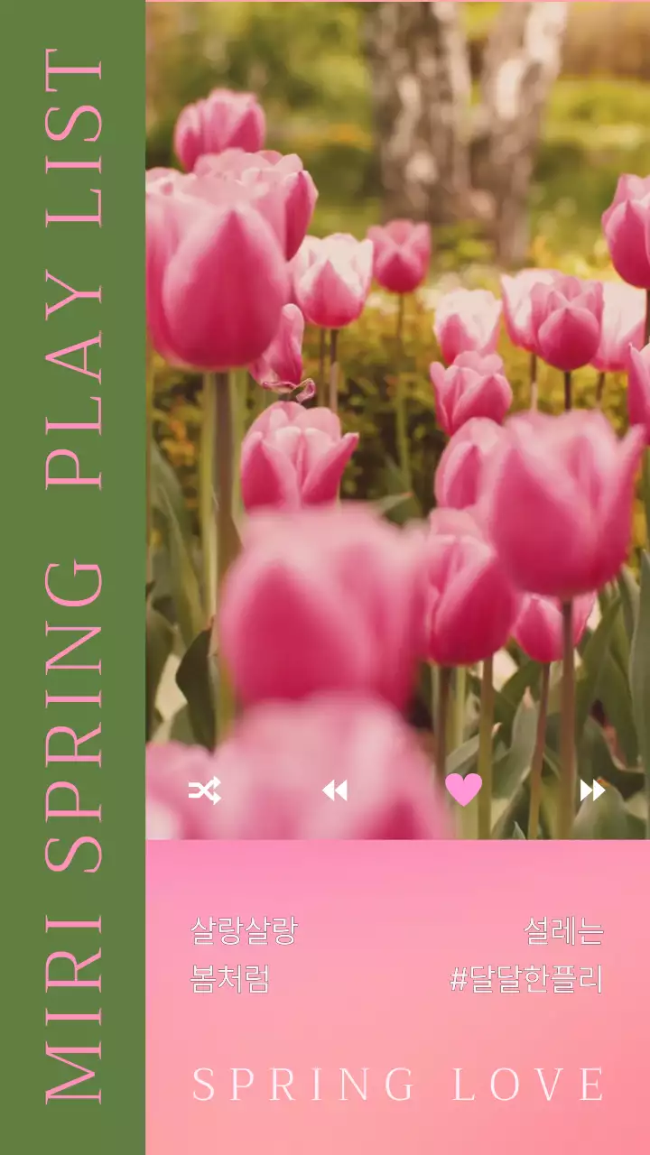 연두색과 핑크색의 봄 느낌 동영상