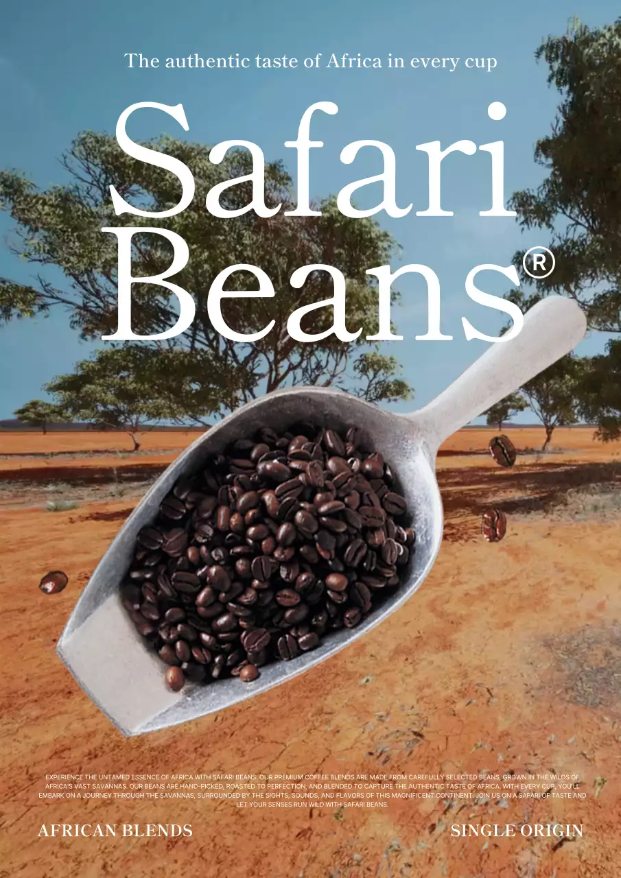 주황색과 갈색의 아프리카 원두 블렌드