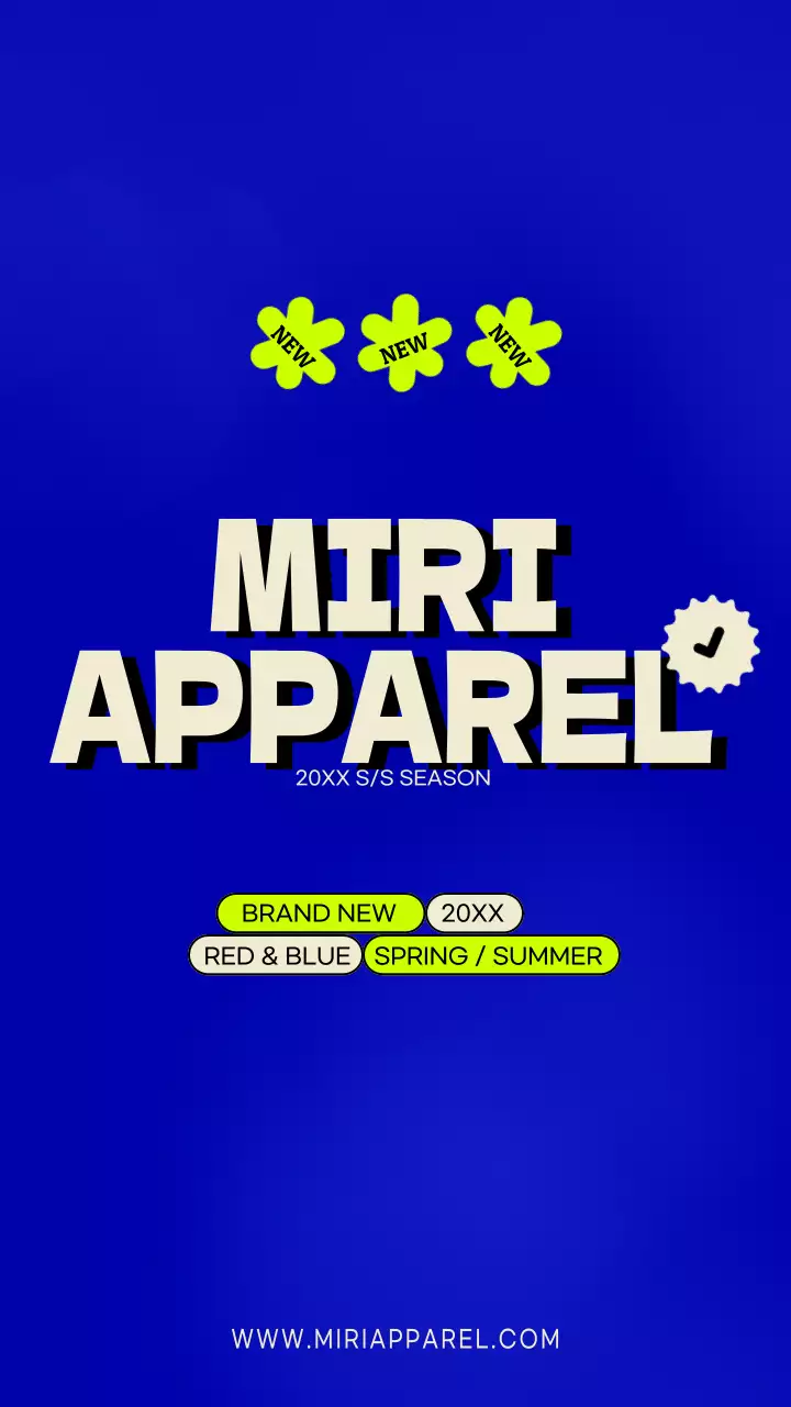 파란색과 빨간색의 의류 브랜드 신제품 광고
