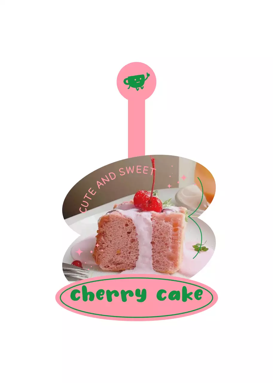 아기자기한 색상의 귀여운 컨셉의 디저트 메뉴 안내용