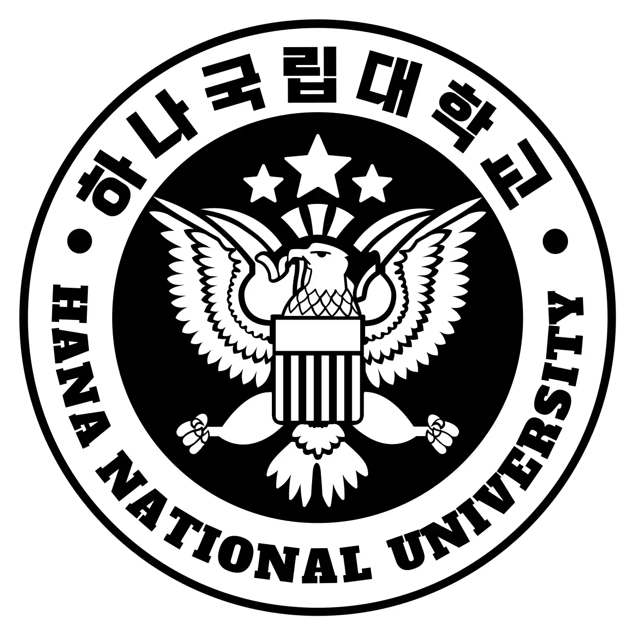 심플하고 깔끔한 독수리 심볼이 들어간 앰블럼 로고 스타일 대학교 홍보 및 판촉용