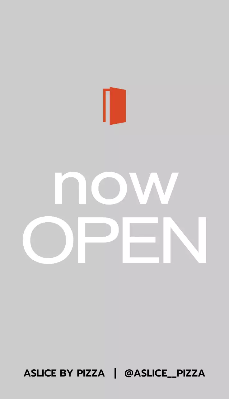 빨간색이 포인트인 심플한 일러스트가 있는 피자 가게 홍보용