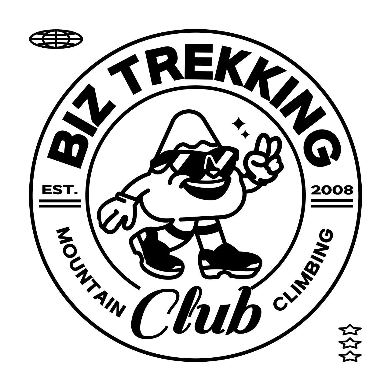 힙한 산 캐릭터 컨셉 산악회 모임 단체 티셔츠