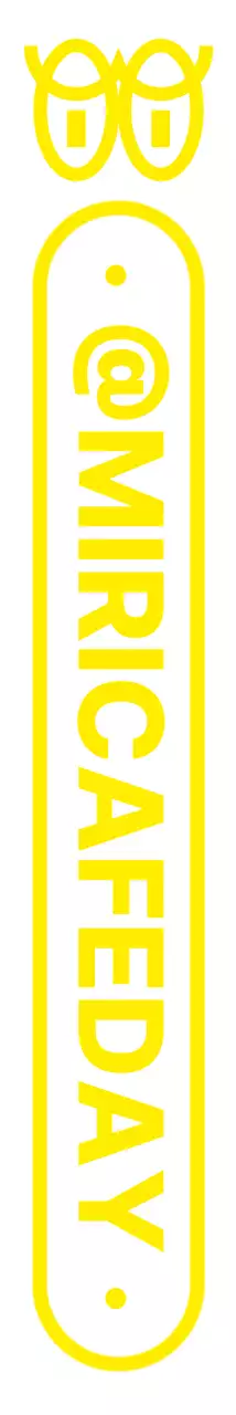 노란색의 귀엽고 깔끔한 땡글한 눈 일러스트와 텍스트 조합 스타일 카페