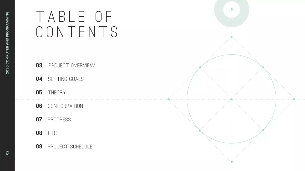 검정과 민트색상의 그래픽을 활용한 깔끔한 프로젝트 개요 발표