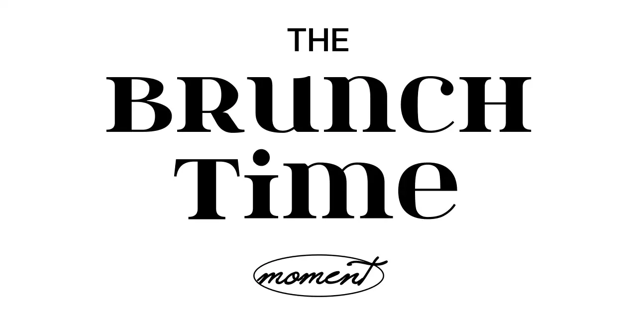 검정색과 하얀색의 심플하고 깔끔한 텍스트 로고형 스타일 브런치 카페 홍보 및 굿즈용 