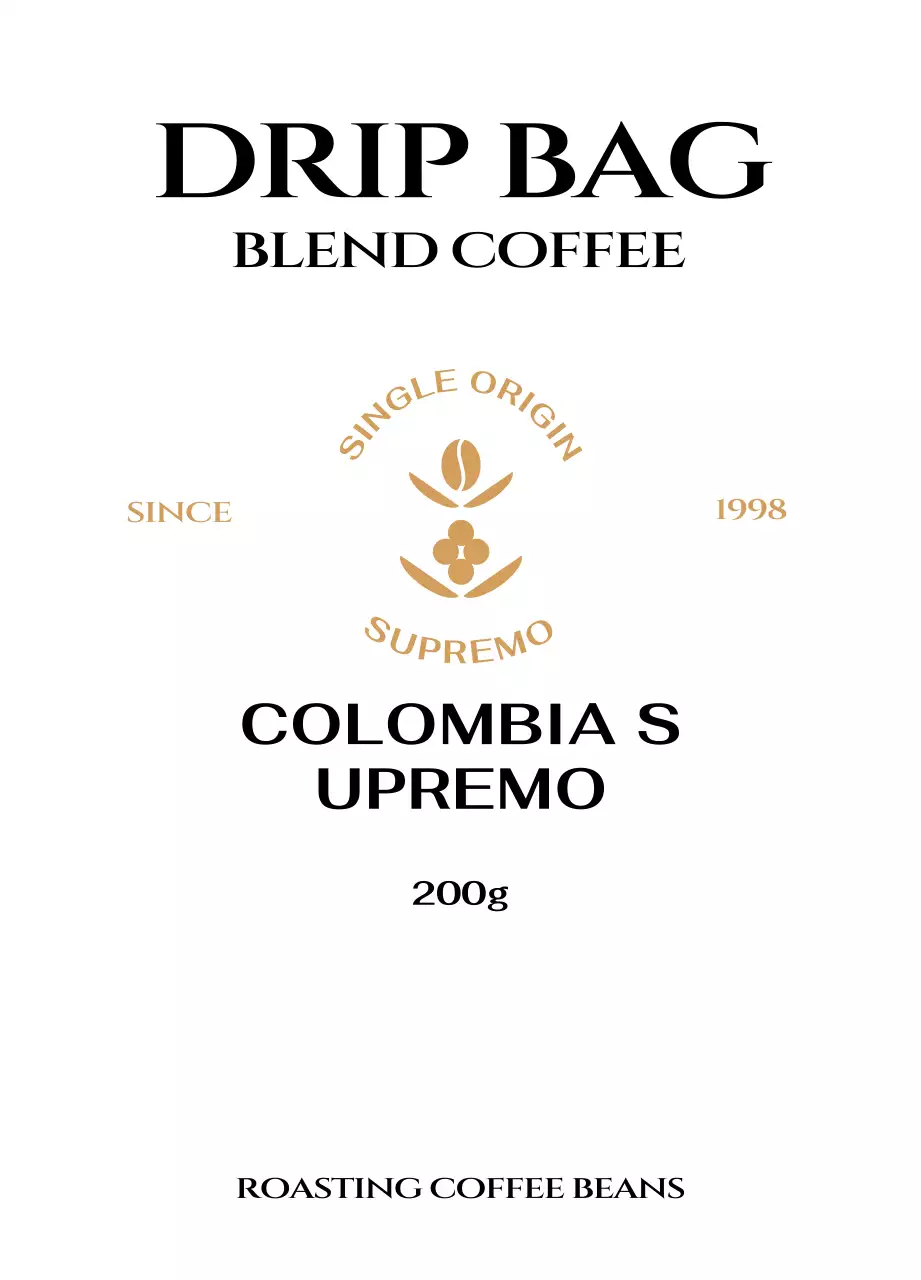 베이지의 커피 로고가 있는 파우치