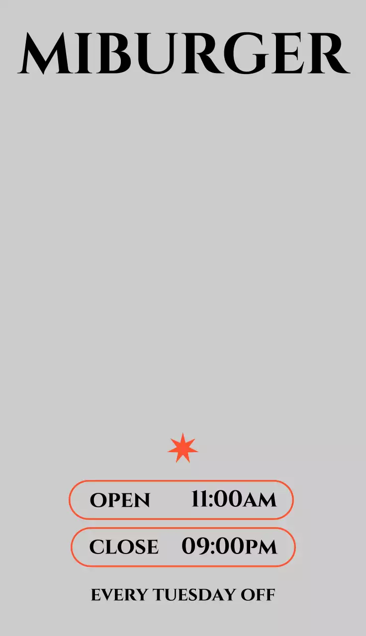 검정색과 빨간색의 햄버거 일러스트가 있는 힙한 컨셉의 버거가게 홍보용
