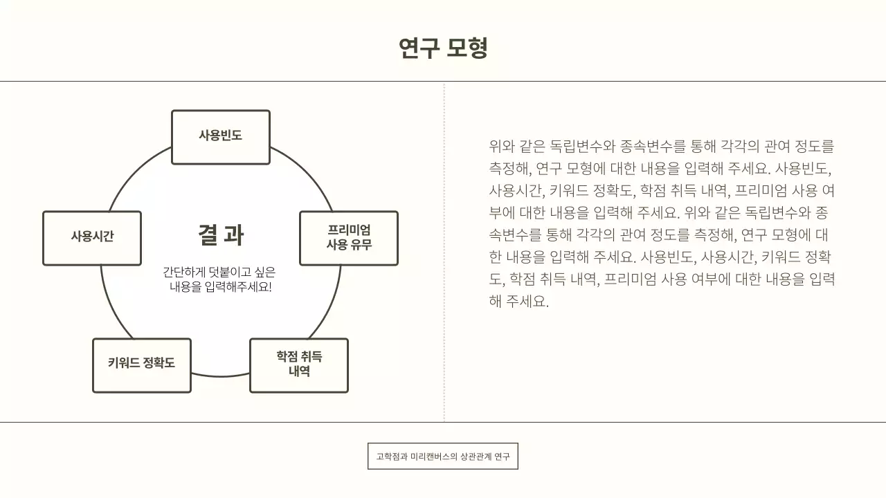 미색의 정돈된 미니멀한 기본 논문 발표