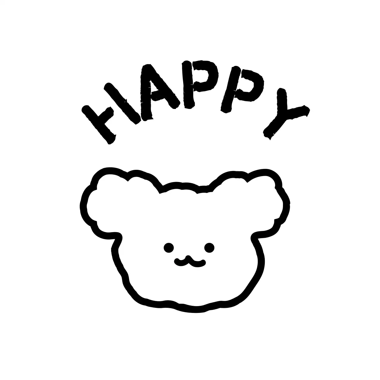 검정색의 단순한 다양한 사물과 동물 라인 일러스트