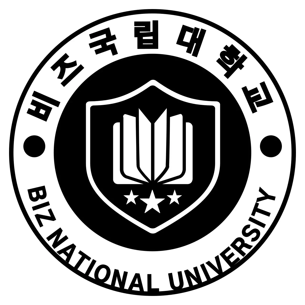 심플하고 모던한 대학교 앰블럼 로고 스타일 홍보 및 판촉용