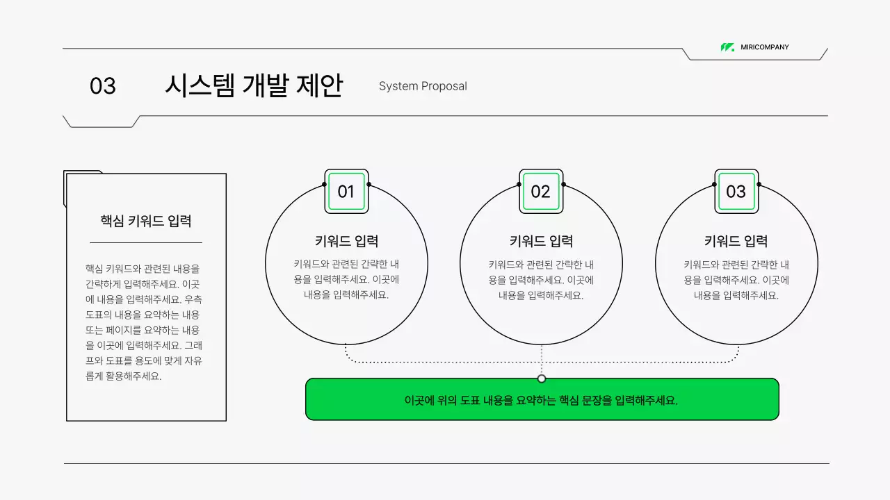 흰색과 녹색의 회로 컨셉 시스템 제안서 프레젠테이션 키트