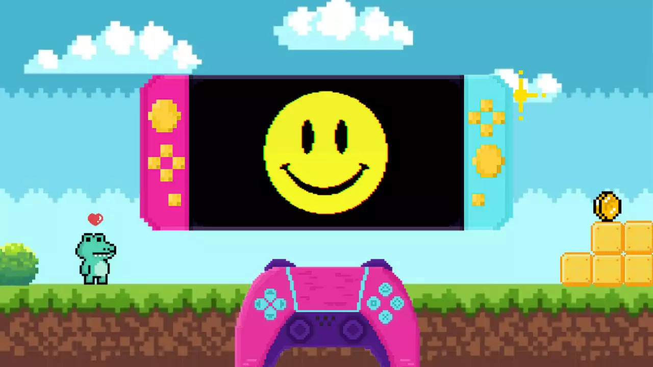 파란 하늘의 픽셀 레트로 컨셉 보드게임 플레이 영상