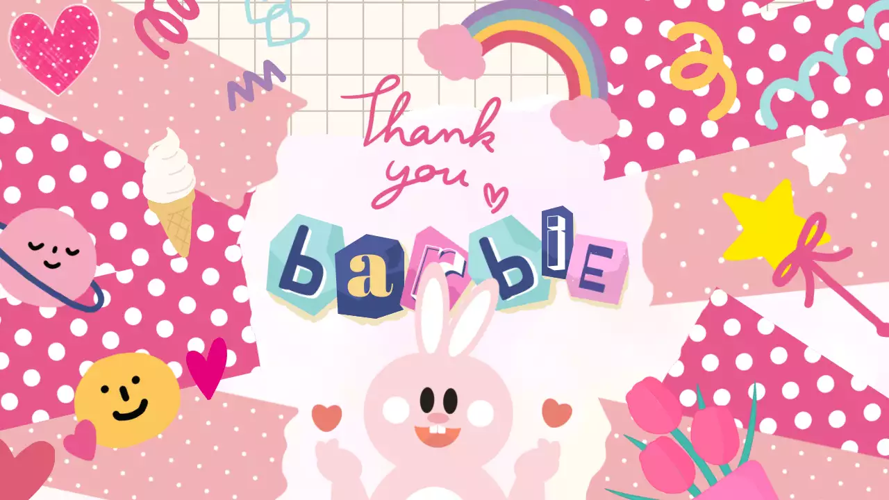 핑크 테이프와 알파벳을 이용한 콜라주 인물등장 영상