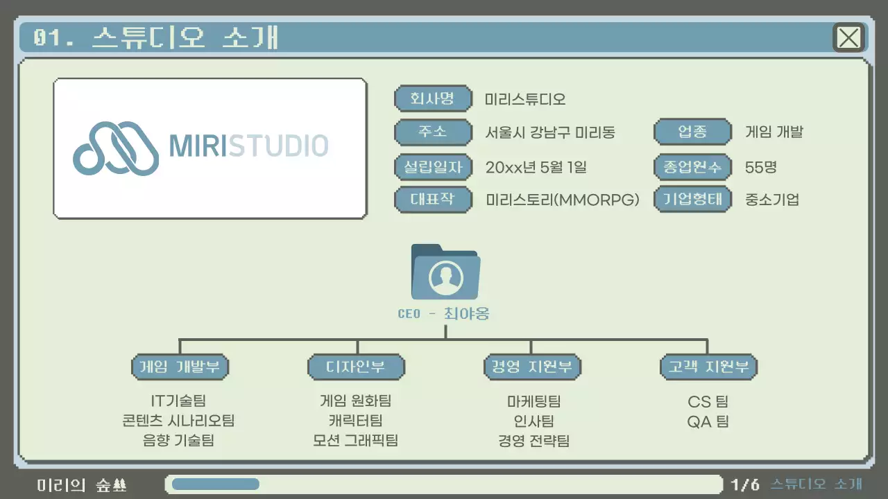 연두색과 파란색의 레트로한 도트 스타일 투자 제안서
