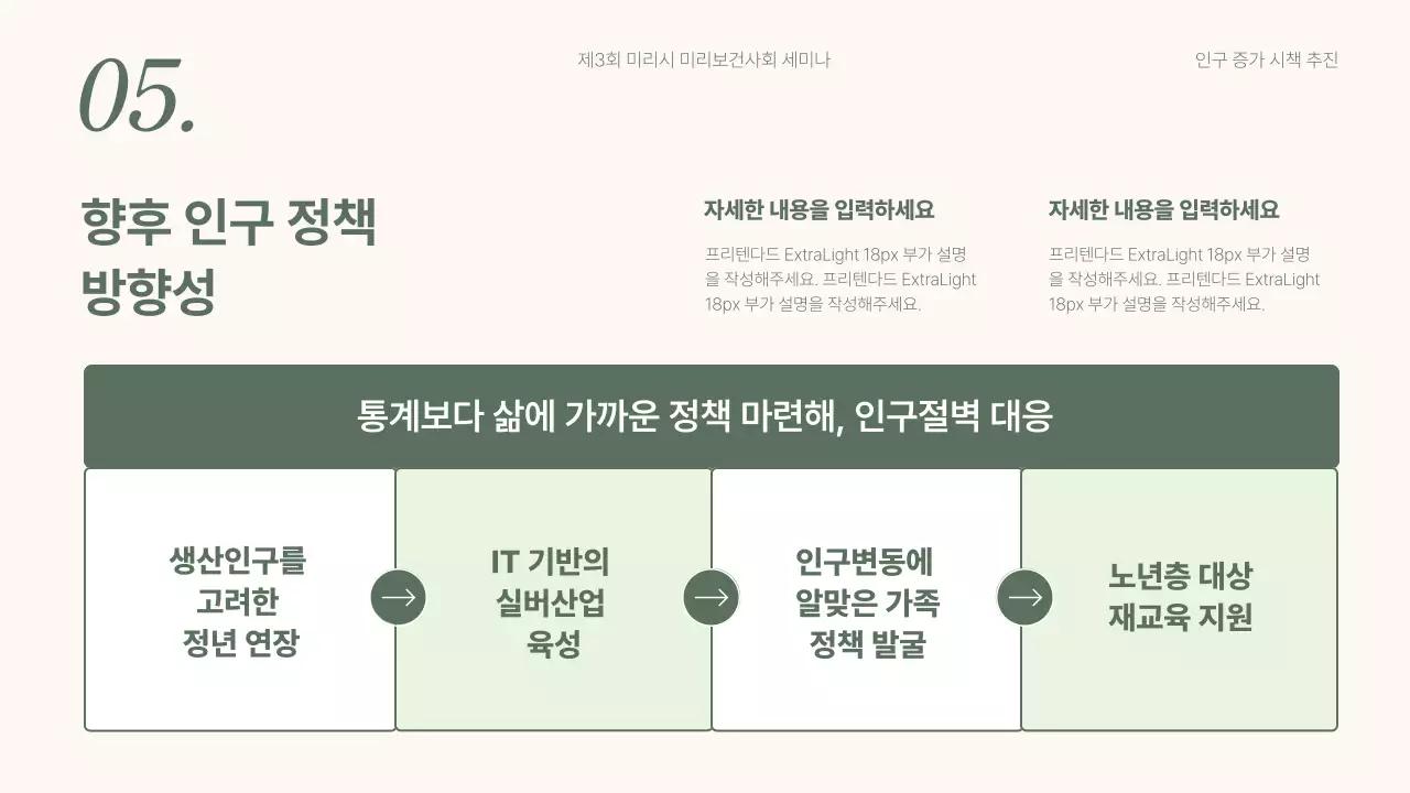 초록색과 노란색의 심플한 보건 복지 발표 프레젠테이션