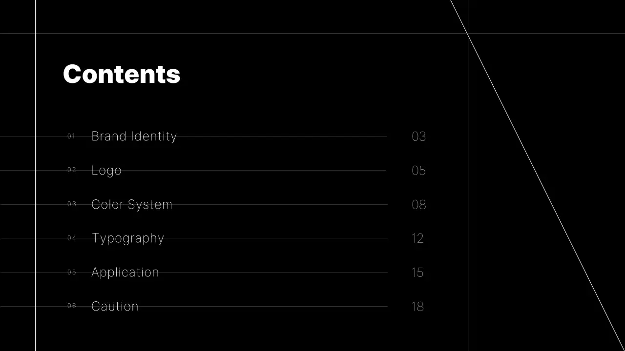 검정 흰색 심플한 브랜드 디자인 가이드 제안서