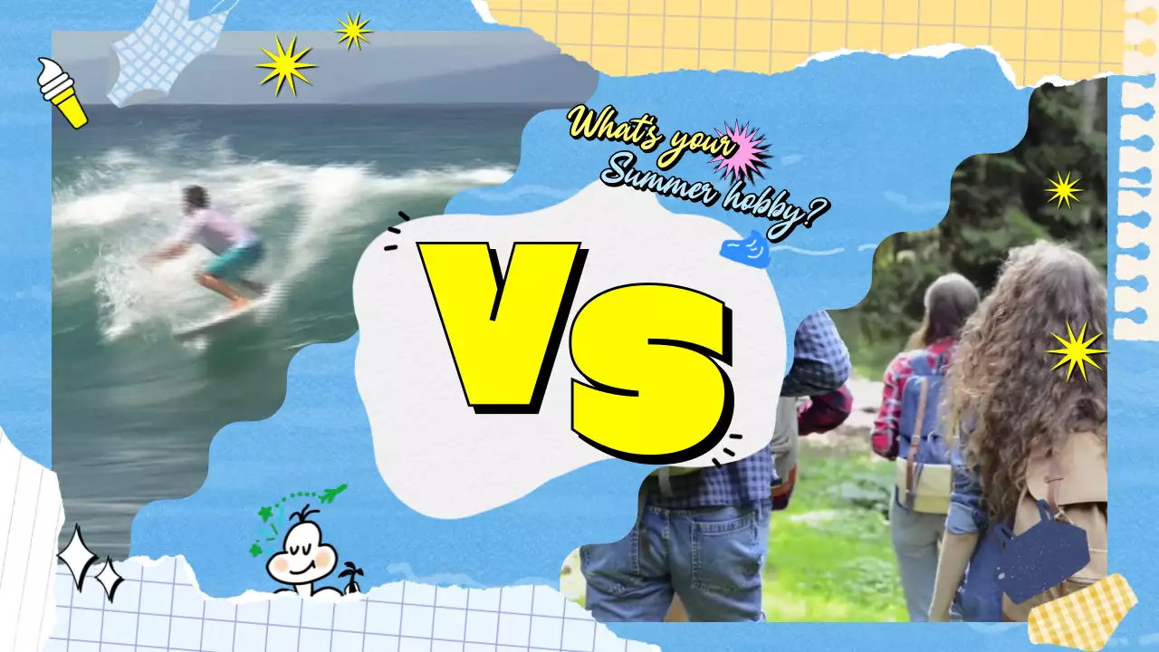 하늘색과 노랑의 키치한 여름 취미 컨텐츠 게시글