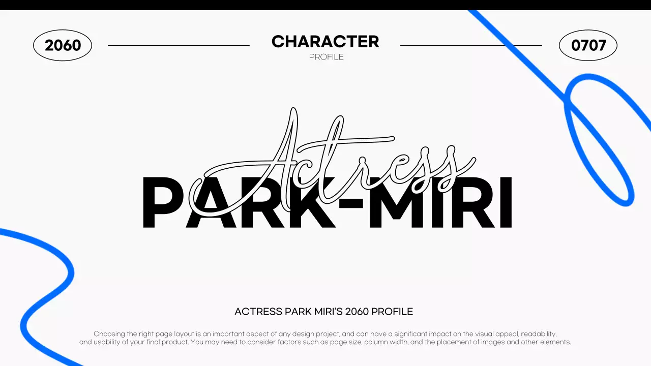 흰색배경의 파란색 라인 포인트인 심플한 인물 소개서