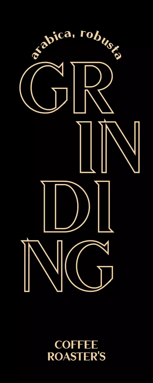 검정색과 베이지색의 텍스트로 이루어진 심플하고 고급스러운 컨셉의 카페 홍보용