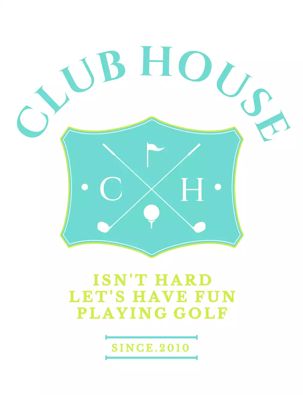 민트색과 연두색의 심플하고 고급스러운 골프 동호회 회원용 디자인