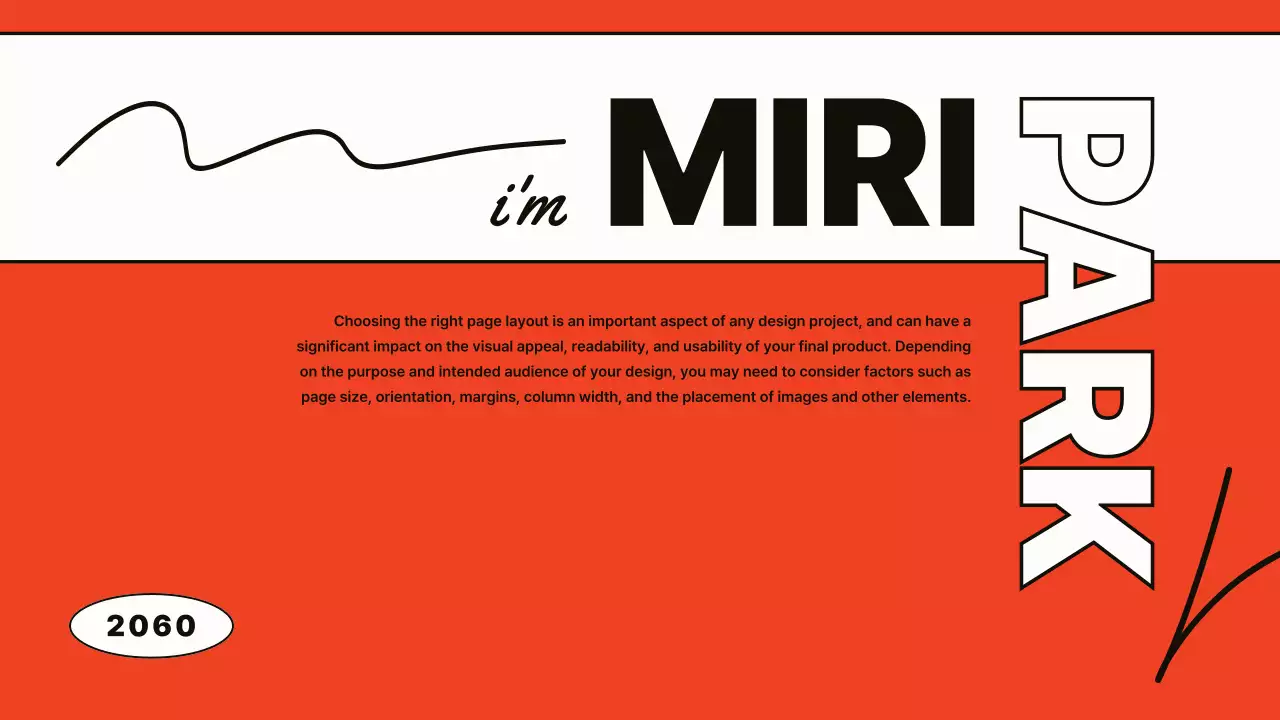 주황색의 심플한 인물 소개 발표자료