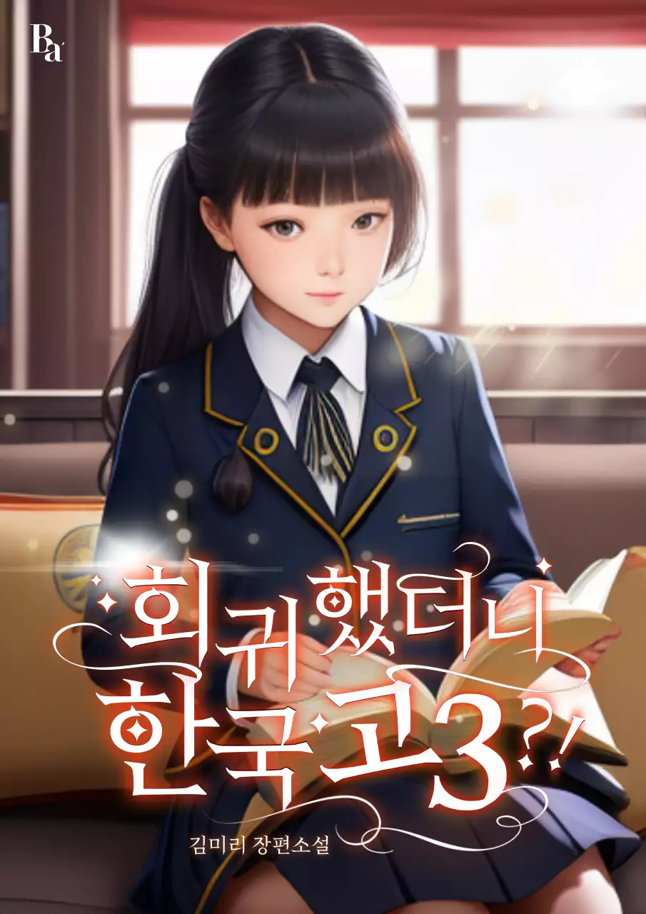 노랑 주황 타이포 강조의 여성 웹소설 표지