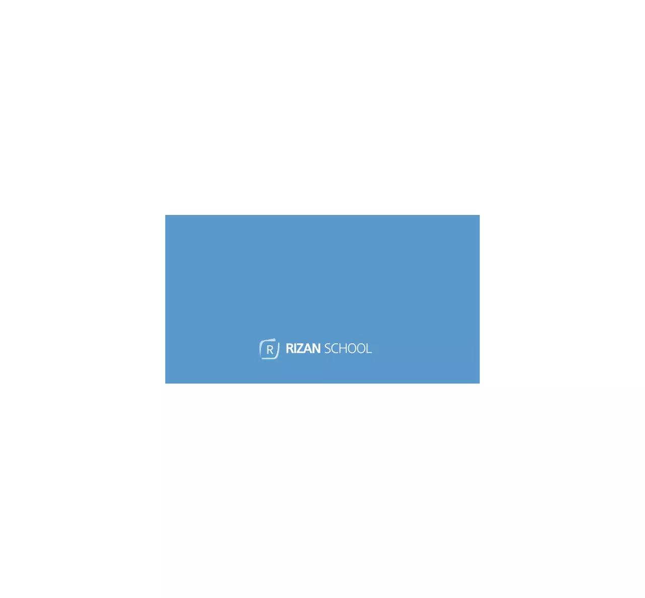 연파랑색의 텍스트와 이미지로 이루어진 심플한 리즈안스쿨 학원 홍보용