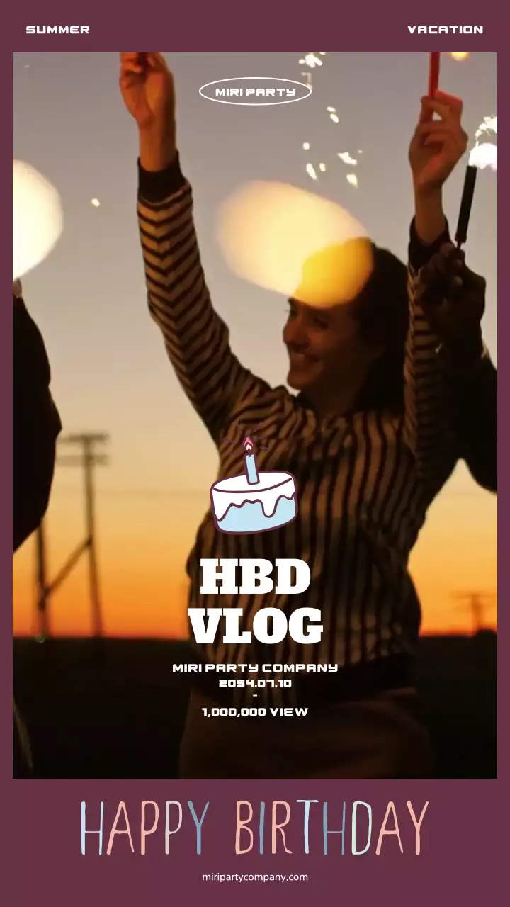 자주색 감성적이고 잔잔한 생일 브이로그