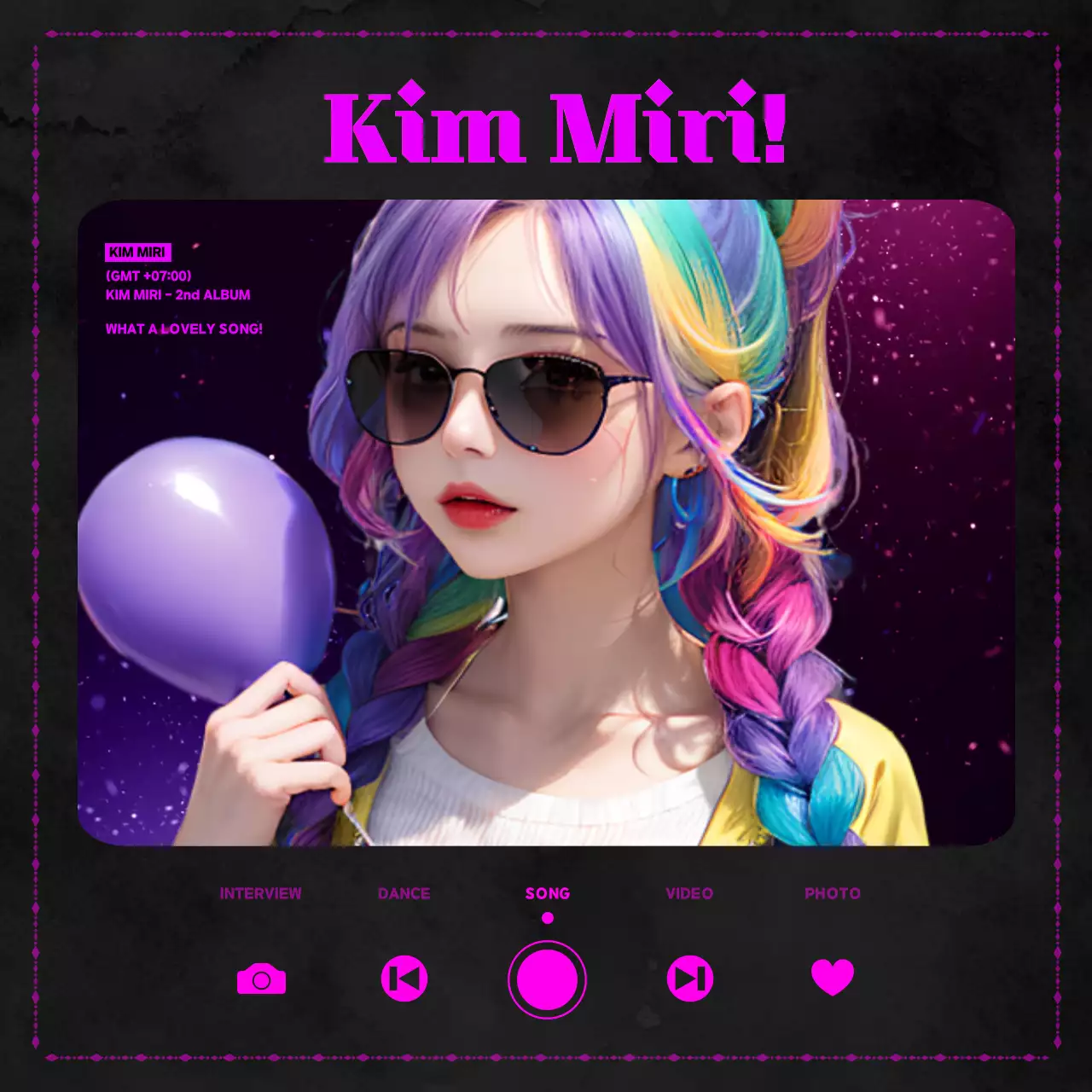 네온 핑크 카메라 폴라로이드로 된 아이돌 영상