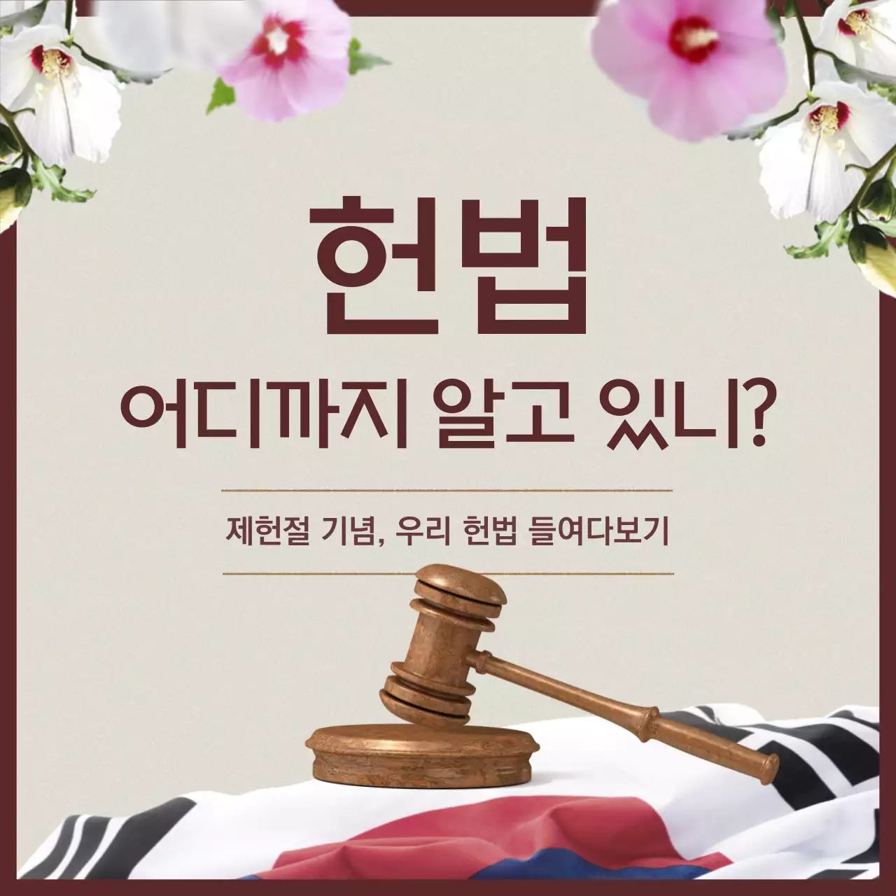 베이지 톤의 깔끔한 헌법 정보전달