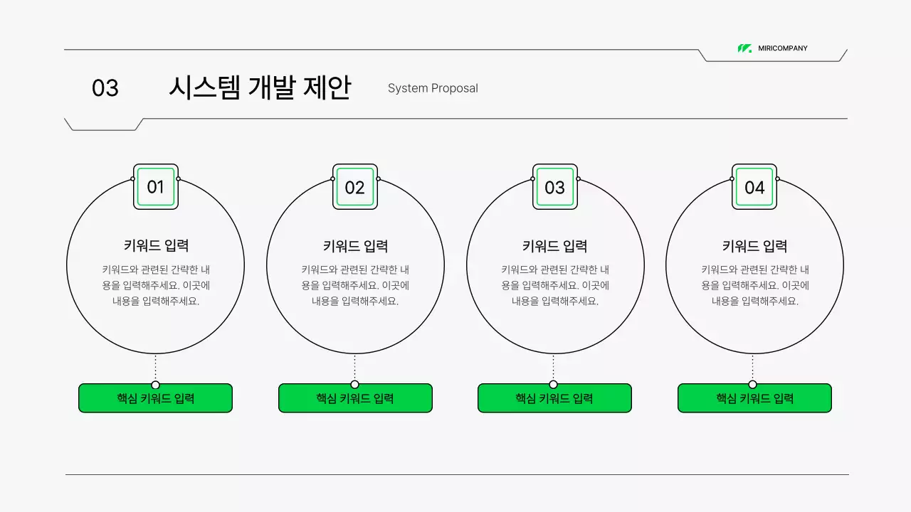 흰색과 녹색의 회로 컨셉 시스템 제안서 프레젠테이션 키트