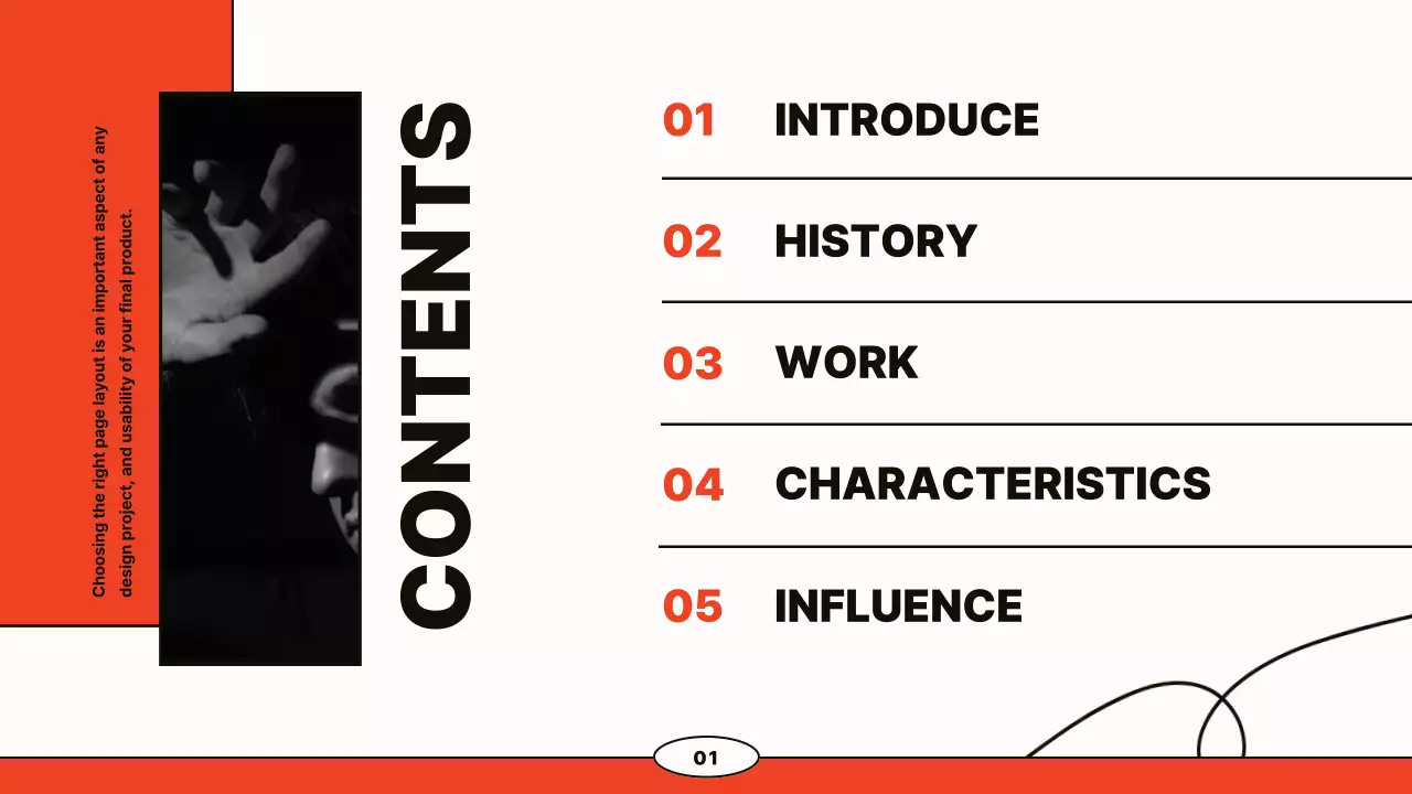 주황색의 심플한 인물 소개 발표자료