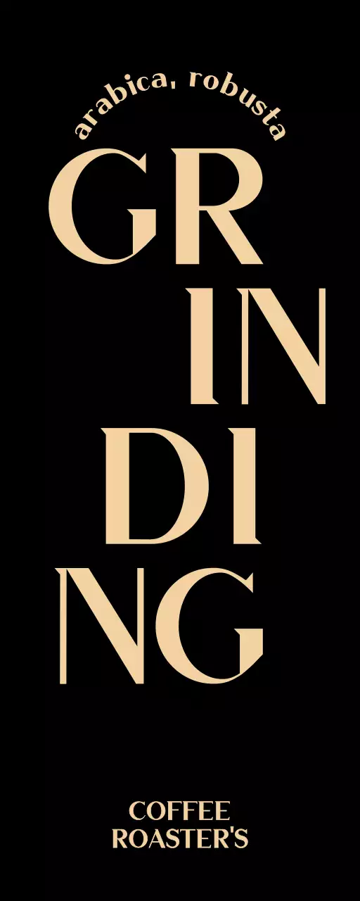 검정색과 베이지색의 텍스트로 이루어진 심플하고 고급스러운 컨셉의 카페 홍보용