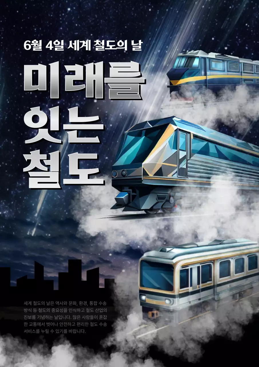 밤하늘 위로 날아가는 파란 기차의 날 정보제공