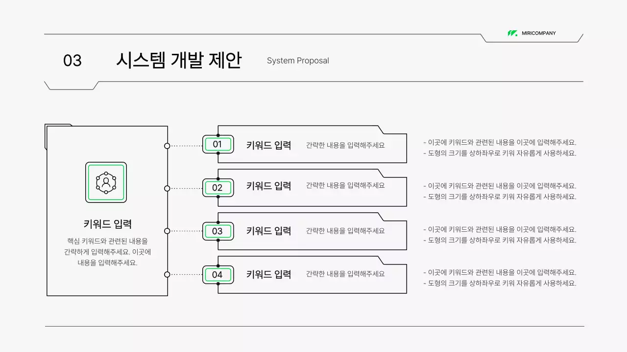 흰색과 녹색의 회로 컨셉 시스템 제안서 프레젠테이션 키트