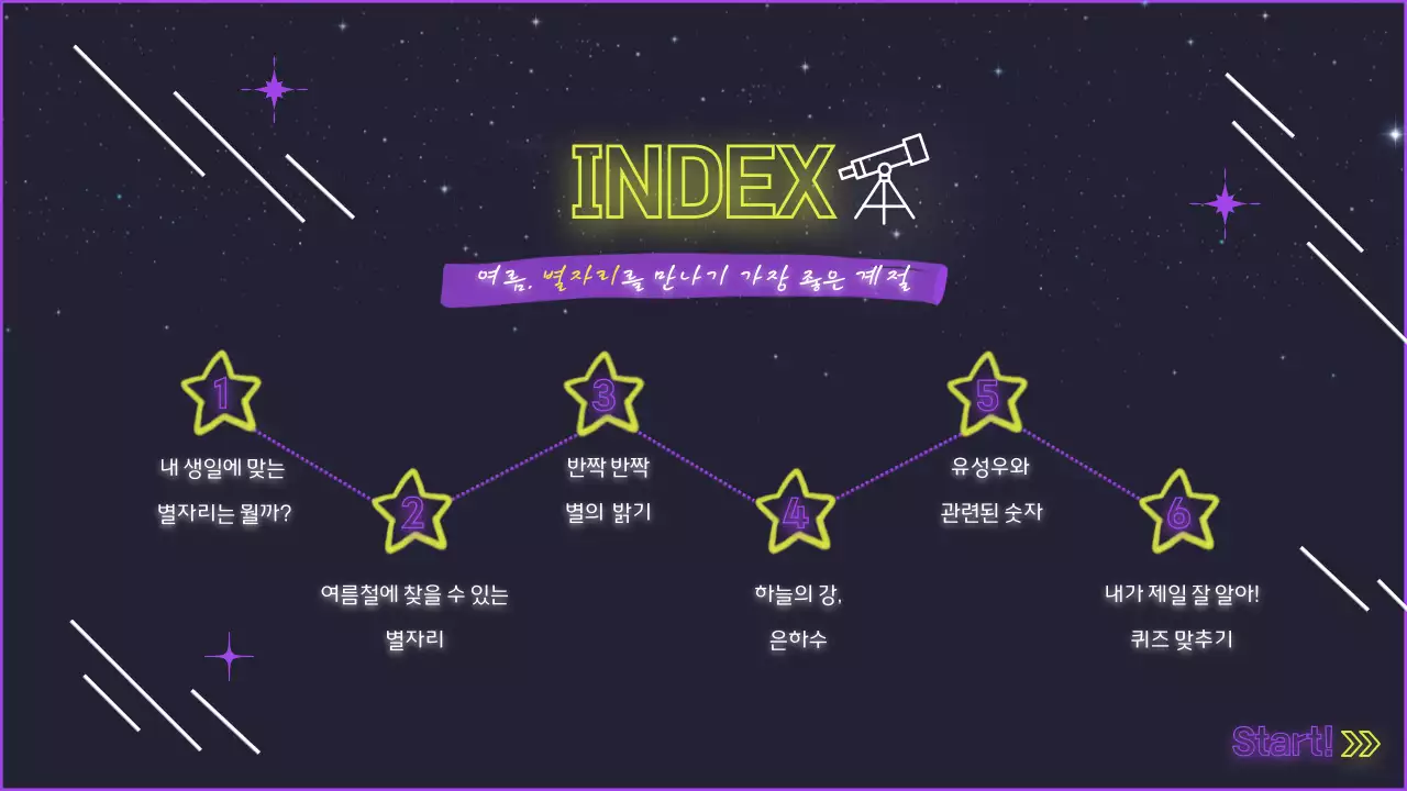 노란색과 보라색의 미스틱한 네온 스타일 교육자료