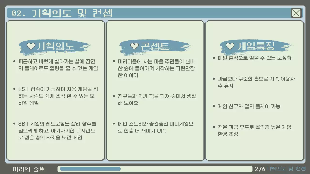 연두색과 파란색의 레트로한 도트 스타일 투자 제안서