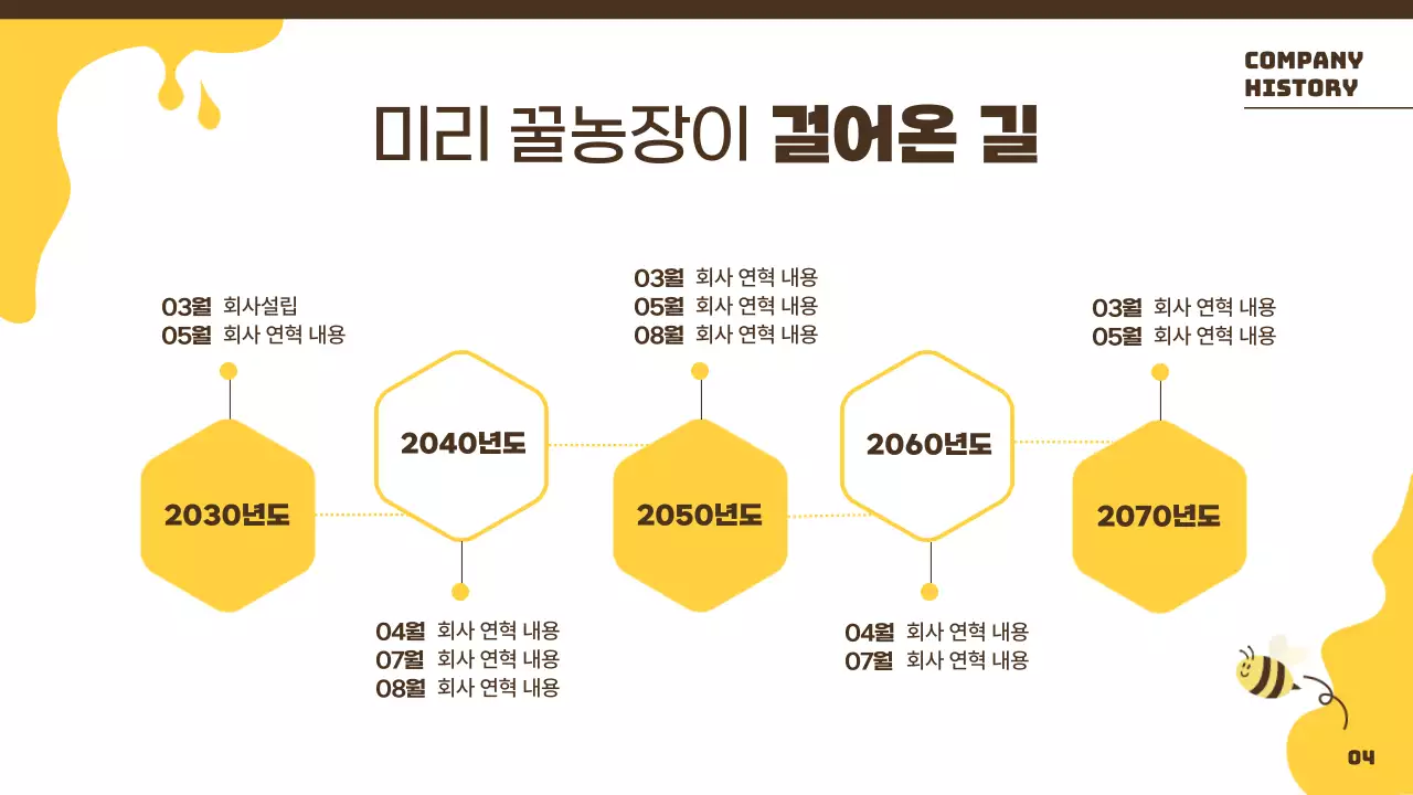노란색의 밝고 아기자기한 양봉장 소개서