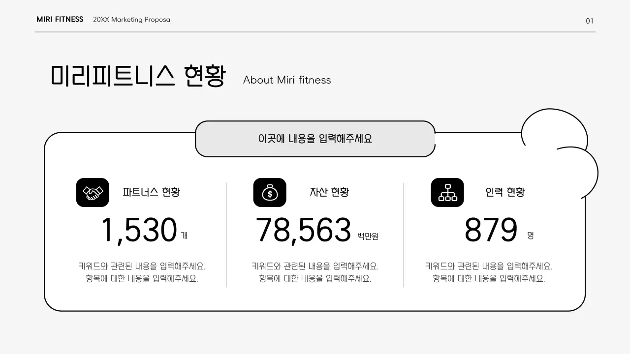 흑백의 역동적인 곡선 컨셉의 깔끔한 마케팅 보고서 키트