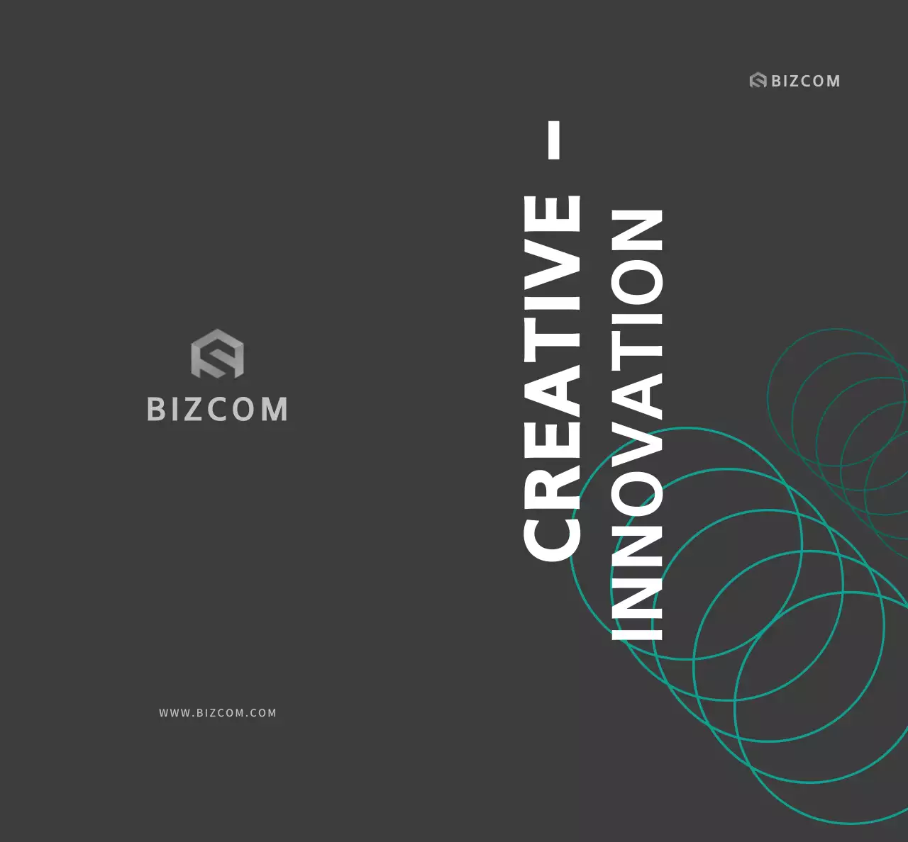 검회색의 텍스트와 일러스트로 이루어진 심플한 비즈컴 회사 홍보용