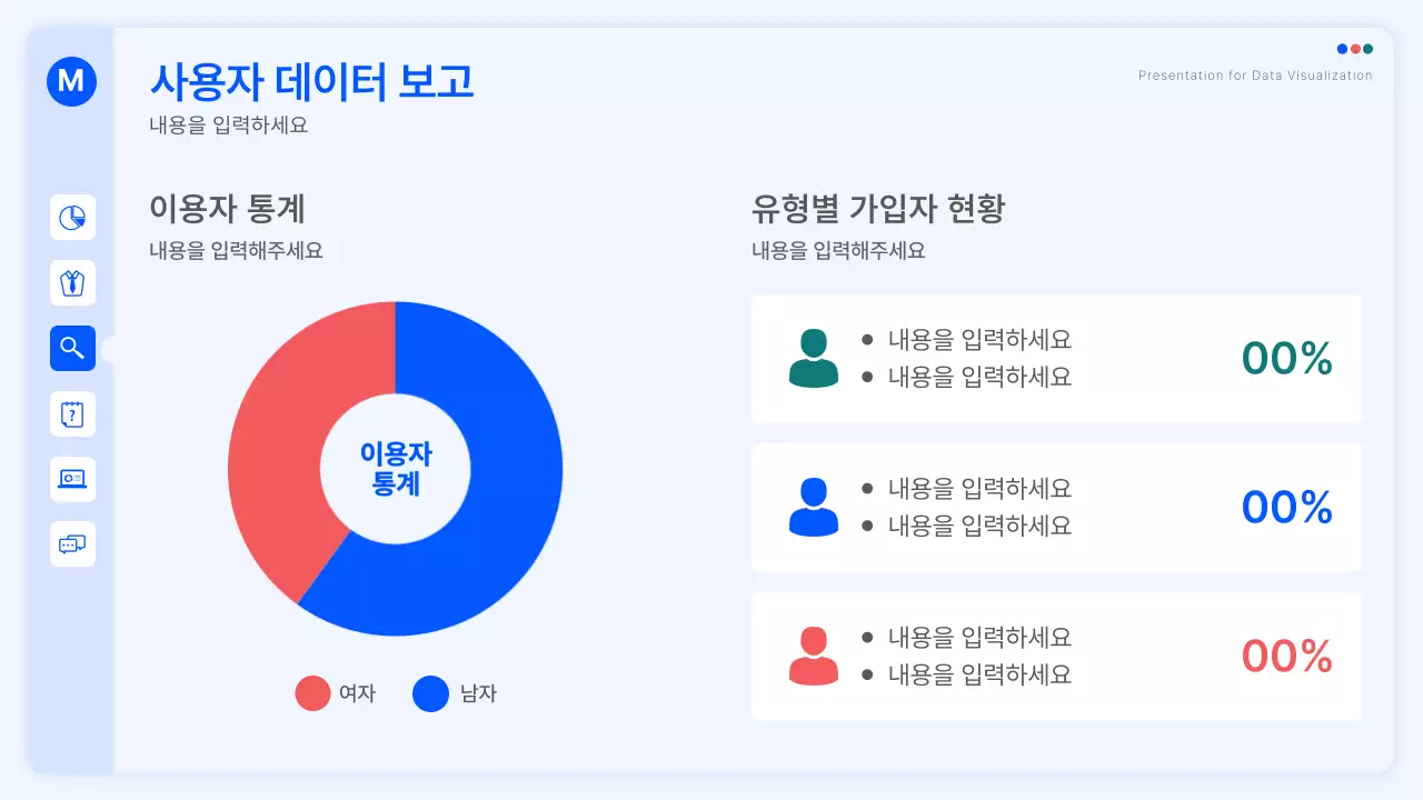 파란색의 웹 환경의 심플한 차트와 인포그래픽 성과 보고서
