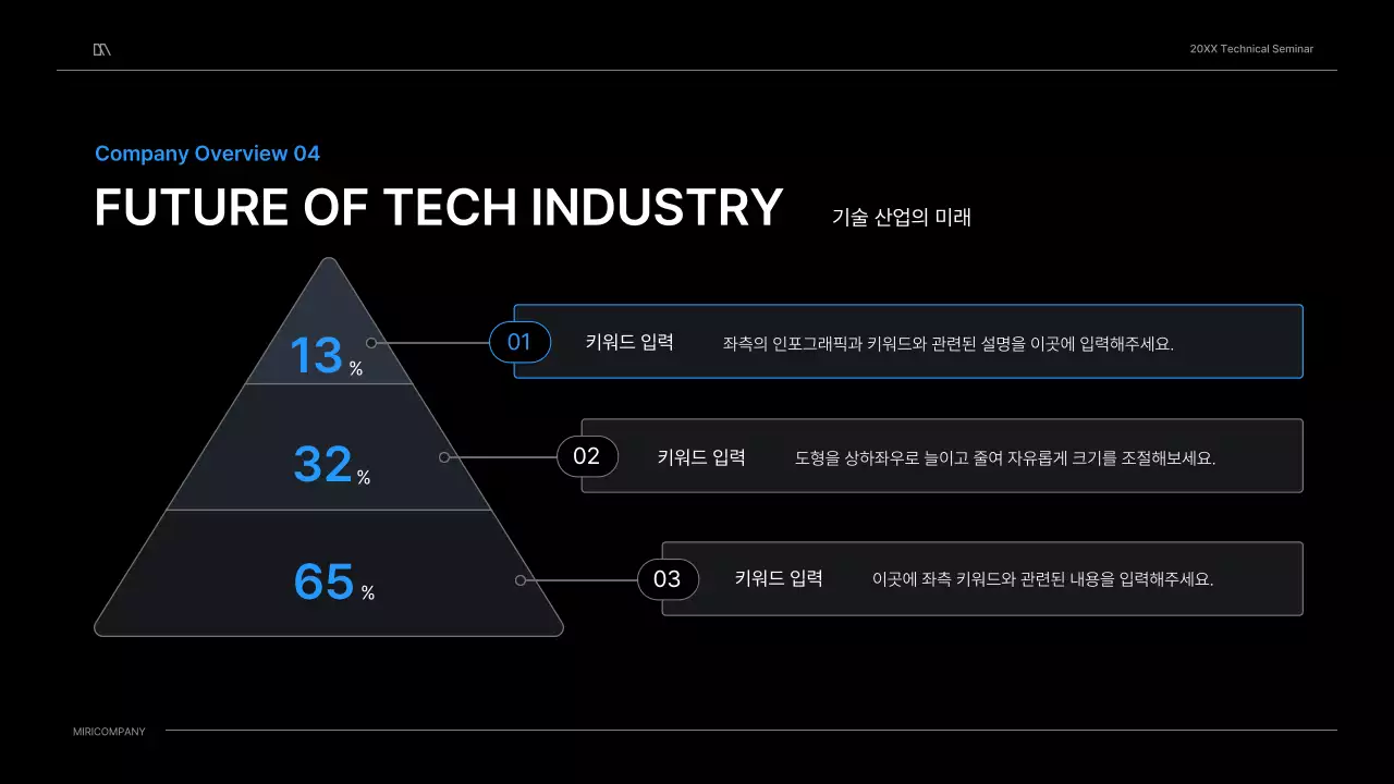 검정색과 파랑색 깔끔한 컨셉의 기술 세미나 비즈니스 프레젠테이션 키트