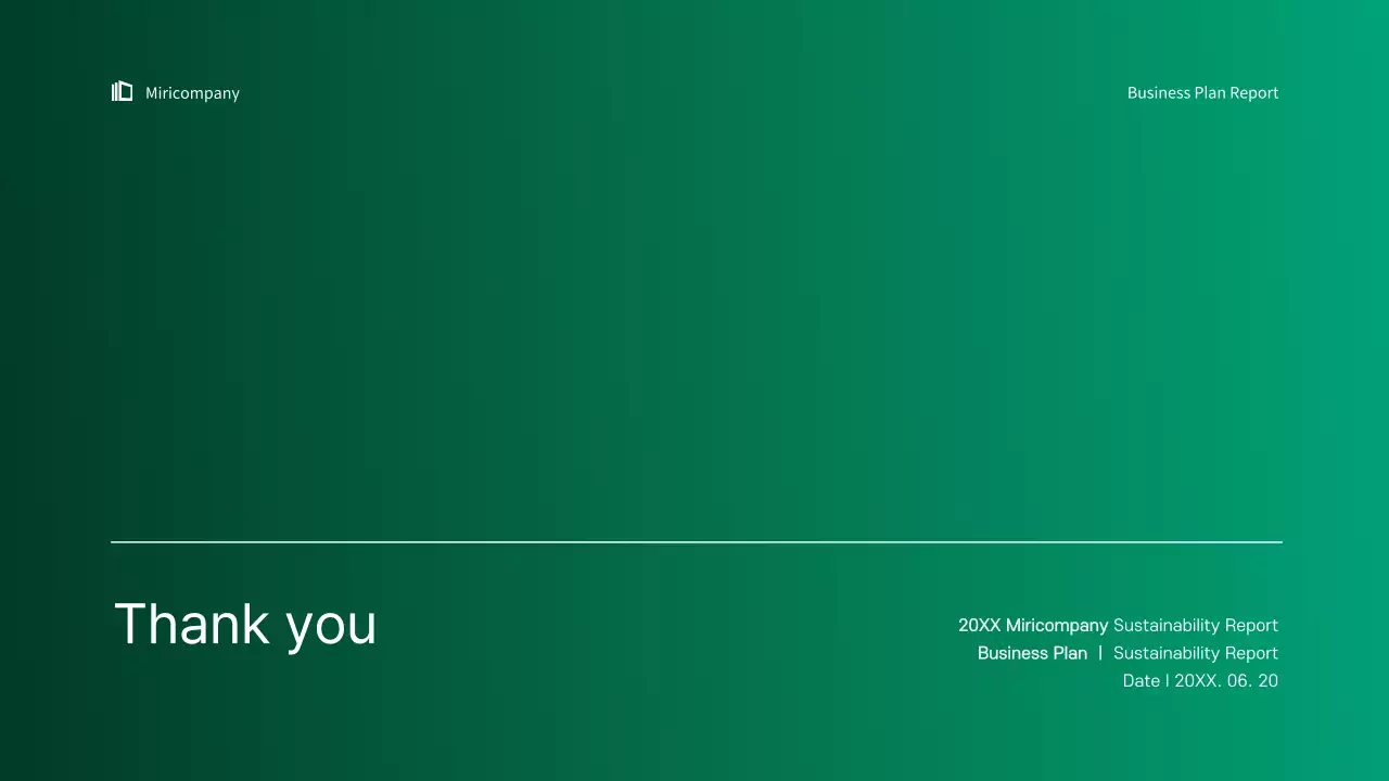 파랑색과 초록색 그라데이션의 심플한 기업용 인포그래픽 발표자료