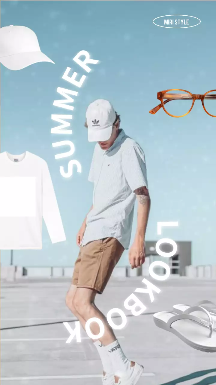 하늘색의 심플한 여름 룩북 홍보